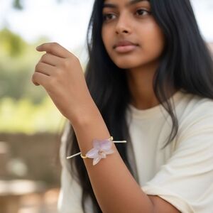 375 HAND CRAFTED Bracelet handcrafted handmade Purple Red Yellow Red Orchid